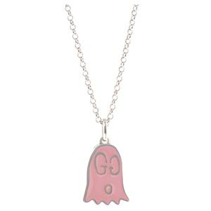 New Authentic Gucci Ghost Pink GG Reversible Necklace